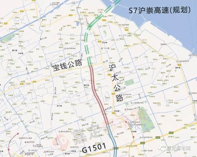 根据规划图显示,这条高架道路途经安亭,外冈,嘉定工业区(北区),徐行等