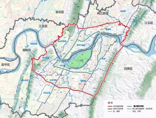 广阳岛「长江生态文明创新实验区」的总体规划功能分区为 "一岛