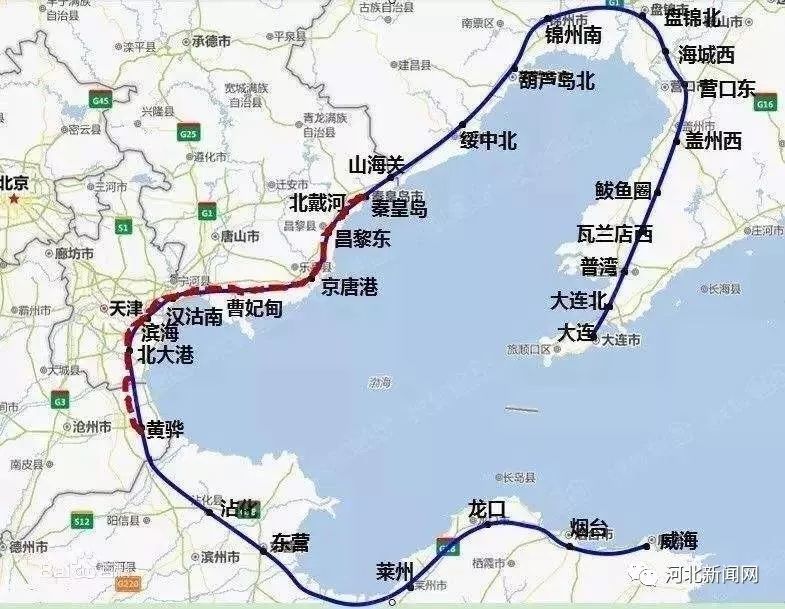 根据相关报道,环渤海高铁将在河北设立黄骅,曹妃甸,京唐港,昌黎东站