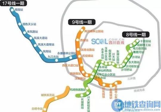 成都地铁17号线一期线路图