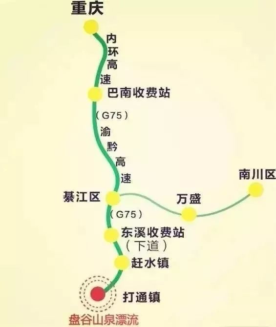 忠兴(南彭街道),设枢纽互通与绕城高速相交,向南在巴南接龙镇与渝湘