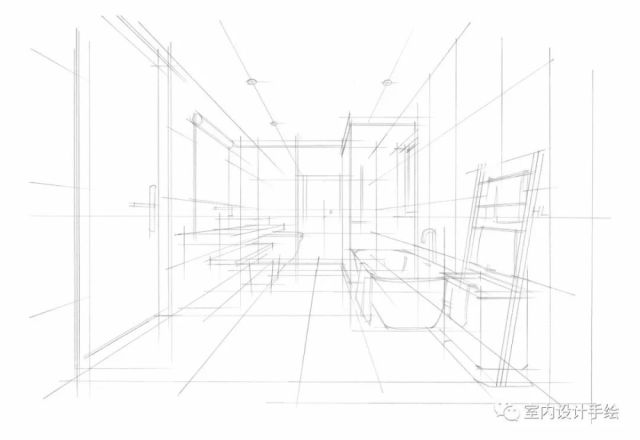 卫生间室内手绘线稿步骤图!