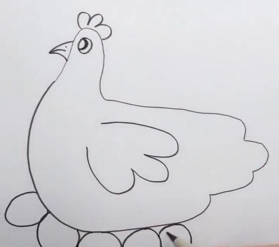 一只手画出母鸡下蛋图,一分钟简笔画了解一下,网友