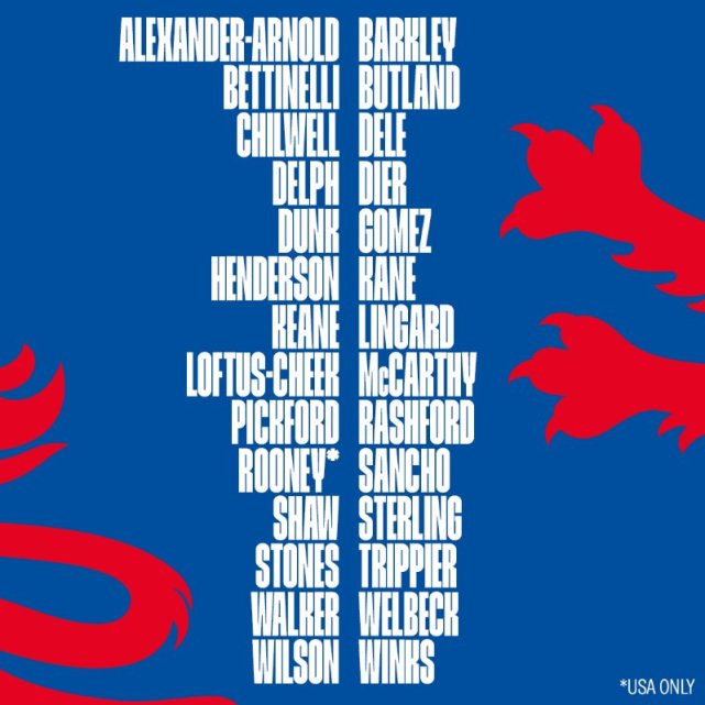 英格兰公布国家队大名单:鲁尼回归迎告别战 妖