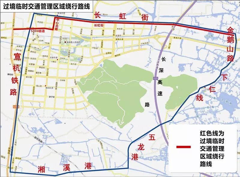 答:可沿长虹街,中兴北路(s304省道路口以北路段),s304省道(中兴路