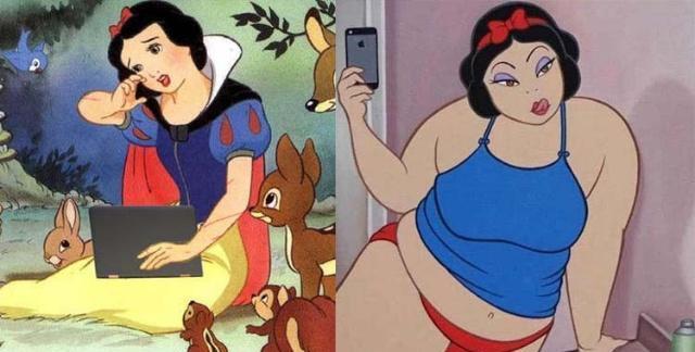 当迪士尼公主"变胖"后,美人鱼满是赘肉,茉莉公主变油腻大婶!