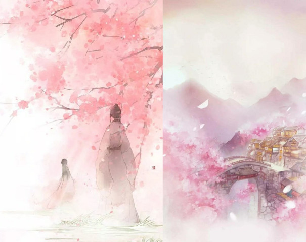 古风·粉色系·壁纸:大雨淅淅沥沥,沾湿回忆,恨别离无