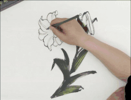 百合花的画法:【徐湛国画教学视频】