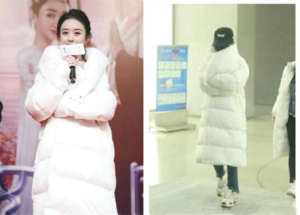 31岁赵丽颖晒美照，穿白色羽绒服可爱如少女，老公视角太秀了