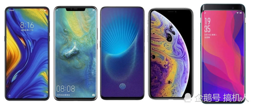 外媒评5款最佳无边框全屏机:小米Mix3力压华为