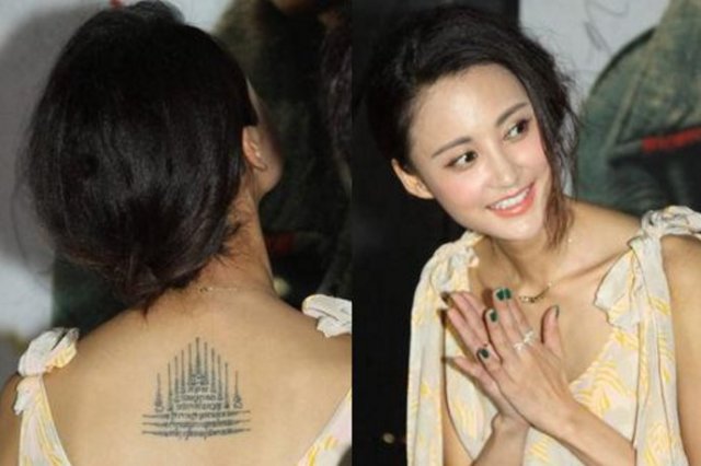 女星后背纹身对比,赵丽颖美艳,张歆艺有故事,唯独这位