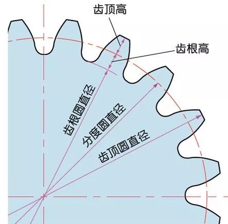 5m齿顶圆直径da=d 2m分度圆直径 d=zm决定齿轮大小的参数是齿轮的分度