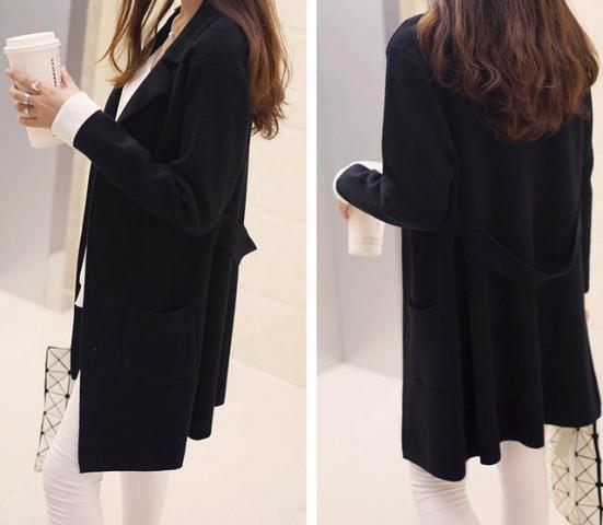 别致风情的<em>中长针织开衫</em>外套,比风衣外套还美