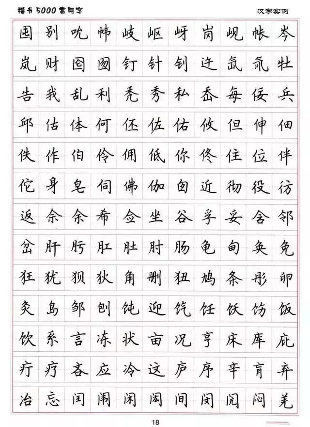 卢中南硬笔书法字帖:楷书5000常用字,可保存打印