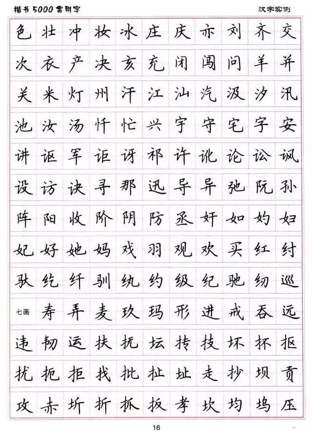 卢中南硬笔书法字帖:楷书5000常用字,可保存打印