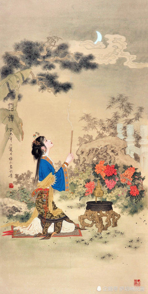 倾国倾城四大美女,项维仁工笔仕女画欣赏