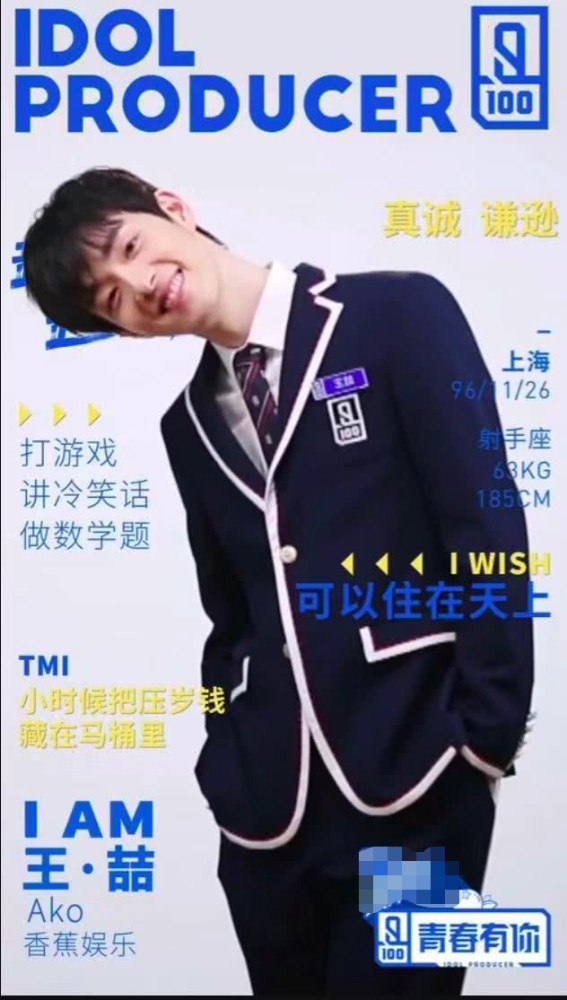 王思聪弟弟参加偶像练习生,王喆施展何昶希谁