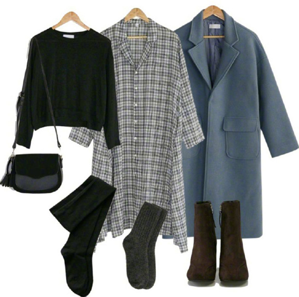 今年流行雾霾蓝大衣,轻松hold住裙装和裤装,吸