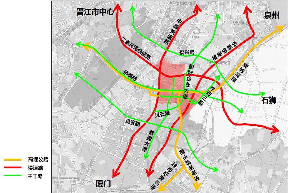 高铁新区与晋江市中心的联系