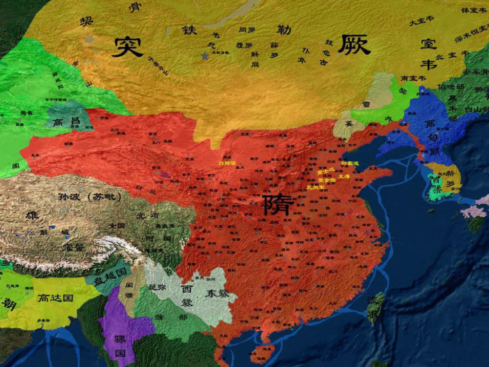隋朝时期各国形势图