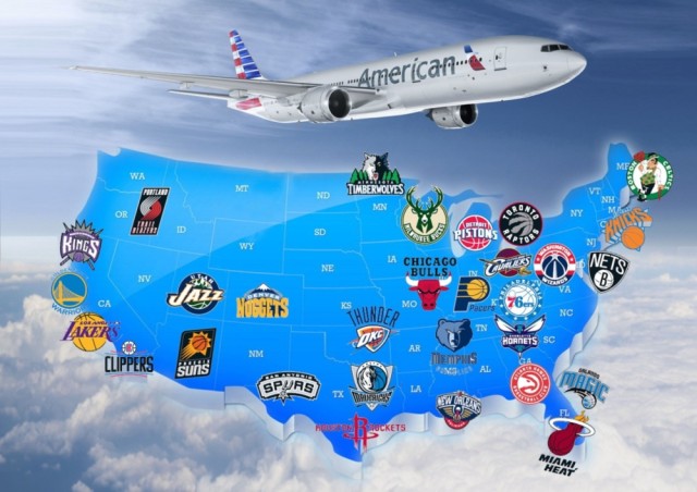 去美国看NBA?在中国看NBA?美国航空全都带