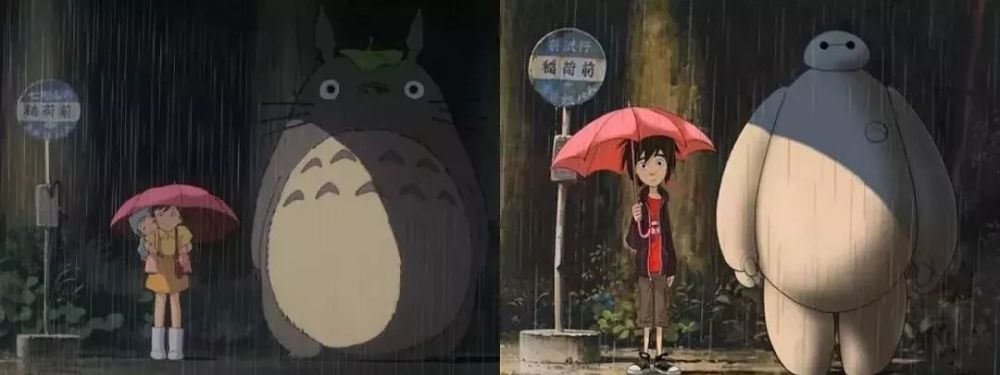 左是《龙猫》,右是《超能陆战队》