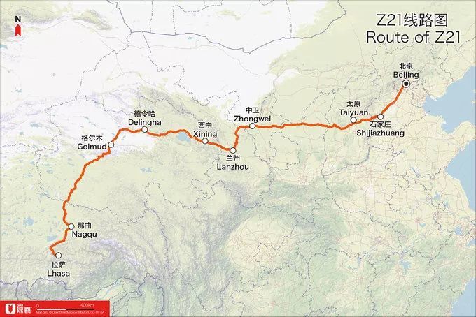 北京西 — 石家庄北 20:00-22:33 z21列车从北京西站始发,车站建筑的