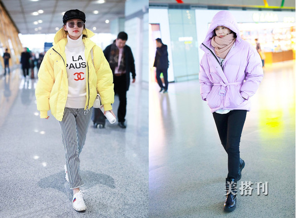 冬季里各路明星的街拍穿搭,个个包裹的严严实