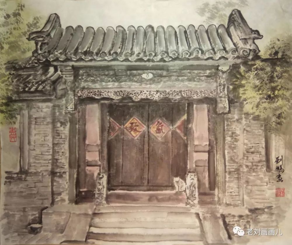 门墩庭院垂花门 水墨画里的北京传统民居四合院这么美