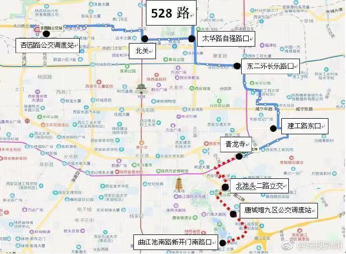 西安187路,528路公交线路延线 点击查看具体线路