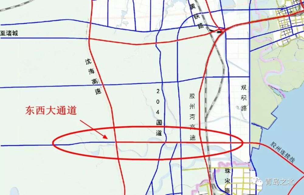 胶州东西大通道走向确定,途经19个村,设计时速80公里