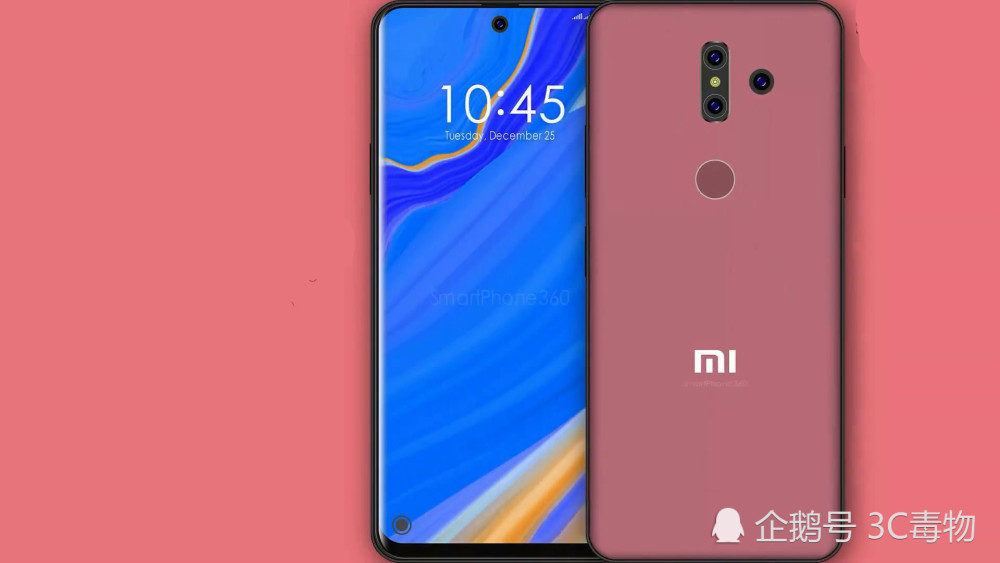 小米MIX4概念图:全面屏挖孔设计 后置三镜头像