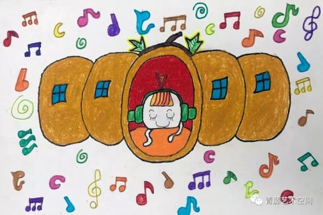 罗子航,7岁,儿童画《音乐之声》