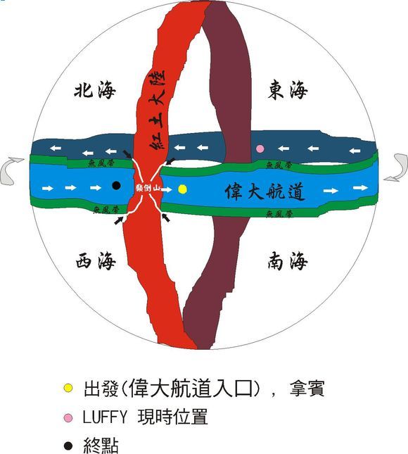 海贼王 揭秘海贼世界分布世界地图曝光,见三次红土大陆就是终点