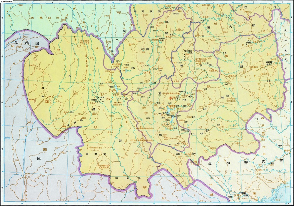 东汉益州刺史部南部地图