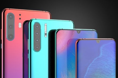 华为P30\/P30Pro渲染图曝光:麒麟985+后置四摄