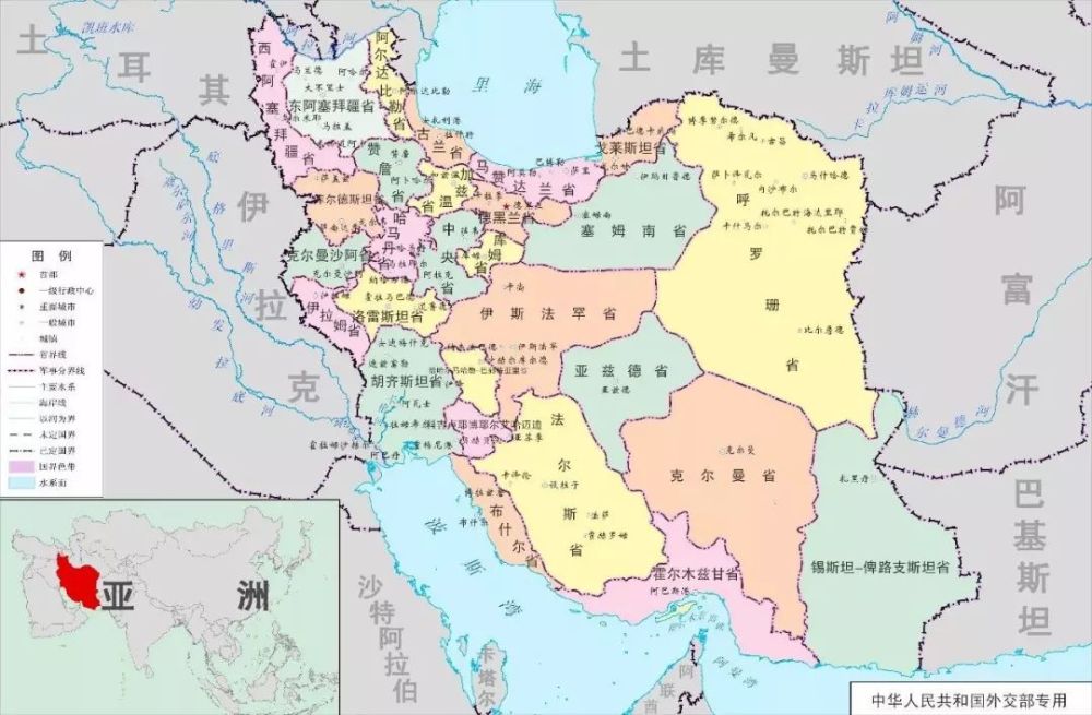 伊朗行政图,来源:外交部