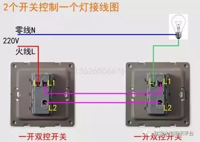 一开双控接线图