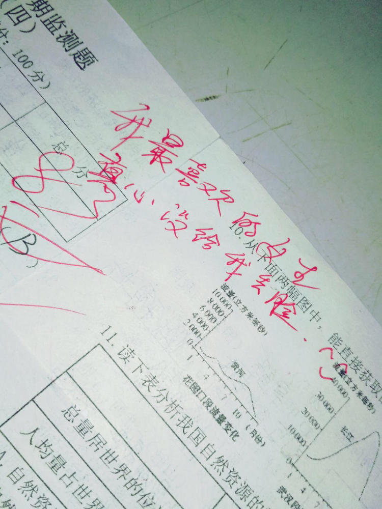 女初中生考试进步,男初中民办评语留下:你是我老师插班鼓励考试西安图片