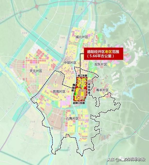 德阳经济技术开发区老区控制性详细规划,一轴两带三