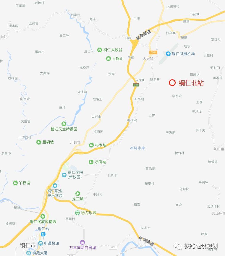 铜吉铁路铜仁段社会稳定风险评估公示,线路走向站点