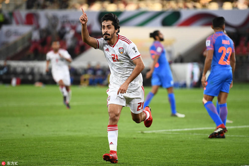 亚洲杯-阿联酋2-0印度迎首胜 2轮积4分升至头