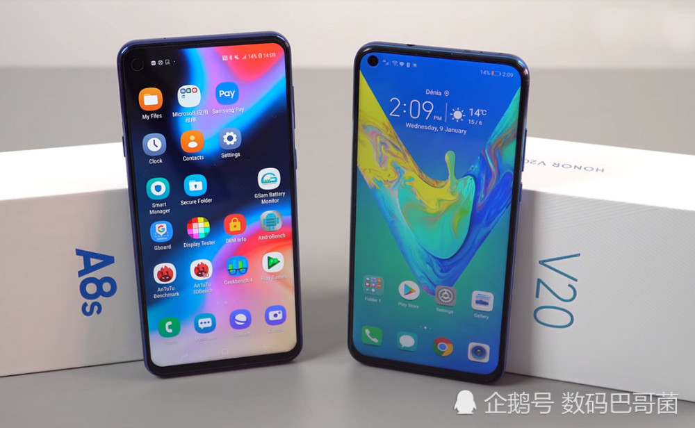 开孔屏手机PK:荣耀V20性能及拍照更强 三星A