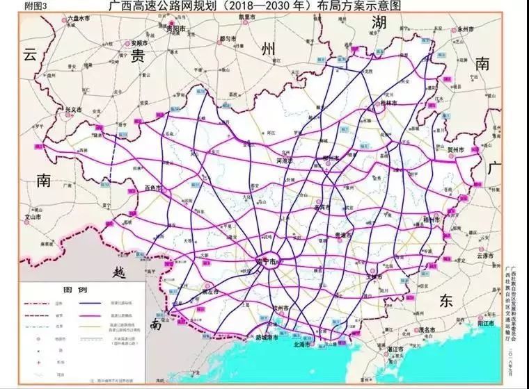 高速公路网络, 其中2条通过柳州 贵阳→南丹→柳州→梧州→广州→澳门