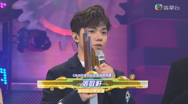 TVB《2018劲歌金曲颁奖典礼》,张敬轩四夺最