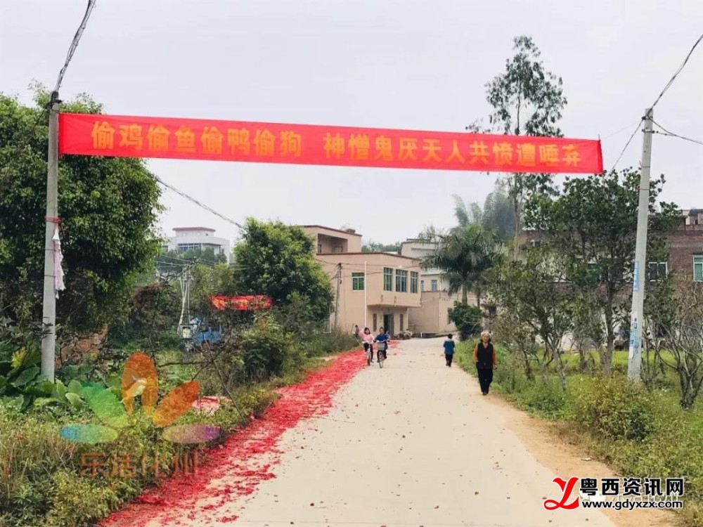 化州笪桥:惯偷被抓,全村烧炮拉横幅庆祝