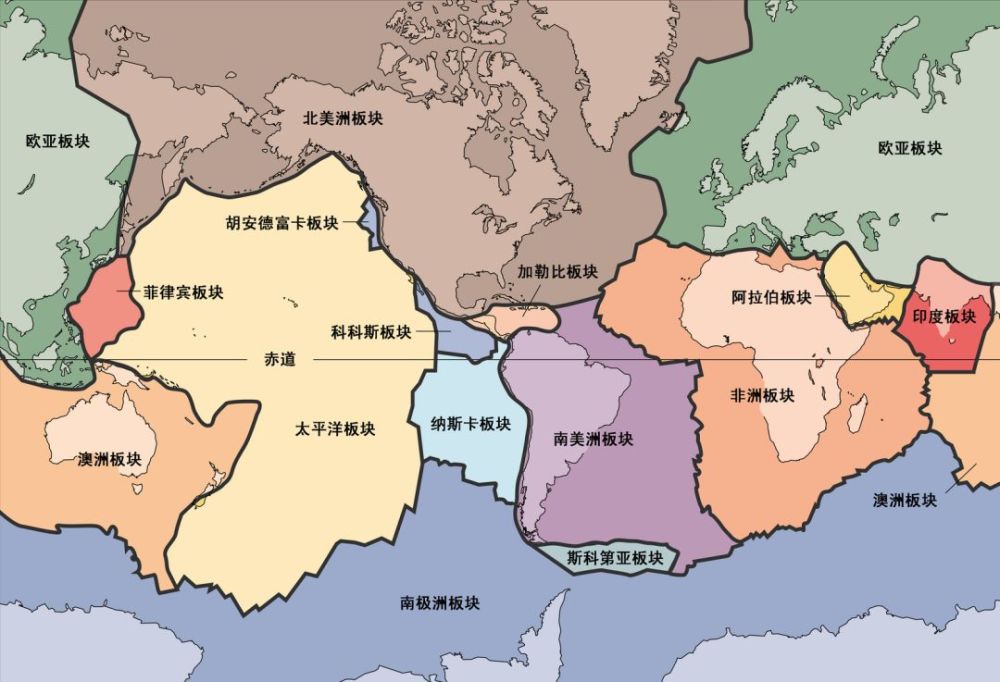 地球板块示意图.图片来源:qingdou / wikimedia