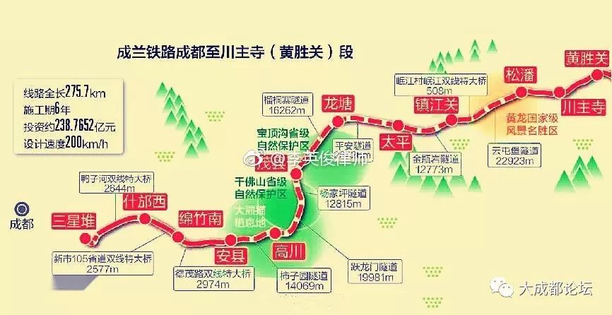 成兰铁路(成都到兰州)建设进度,四川段新建车站为16个