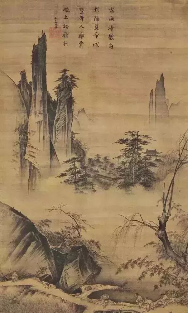 宋 马远 《踏歌图》191.8 x 104.5 cm 北京故宫博物馆藏