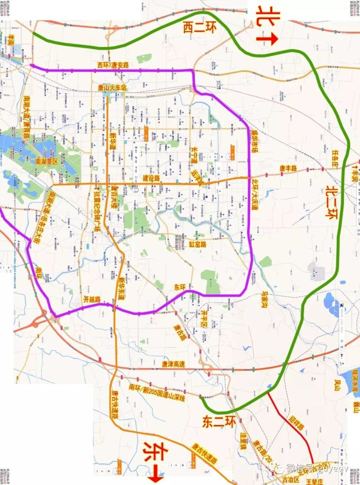 论古冶区与唐山二环路的线路关系